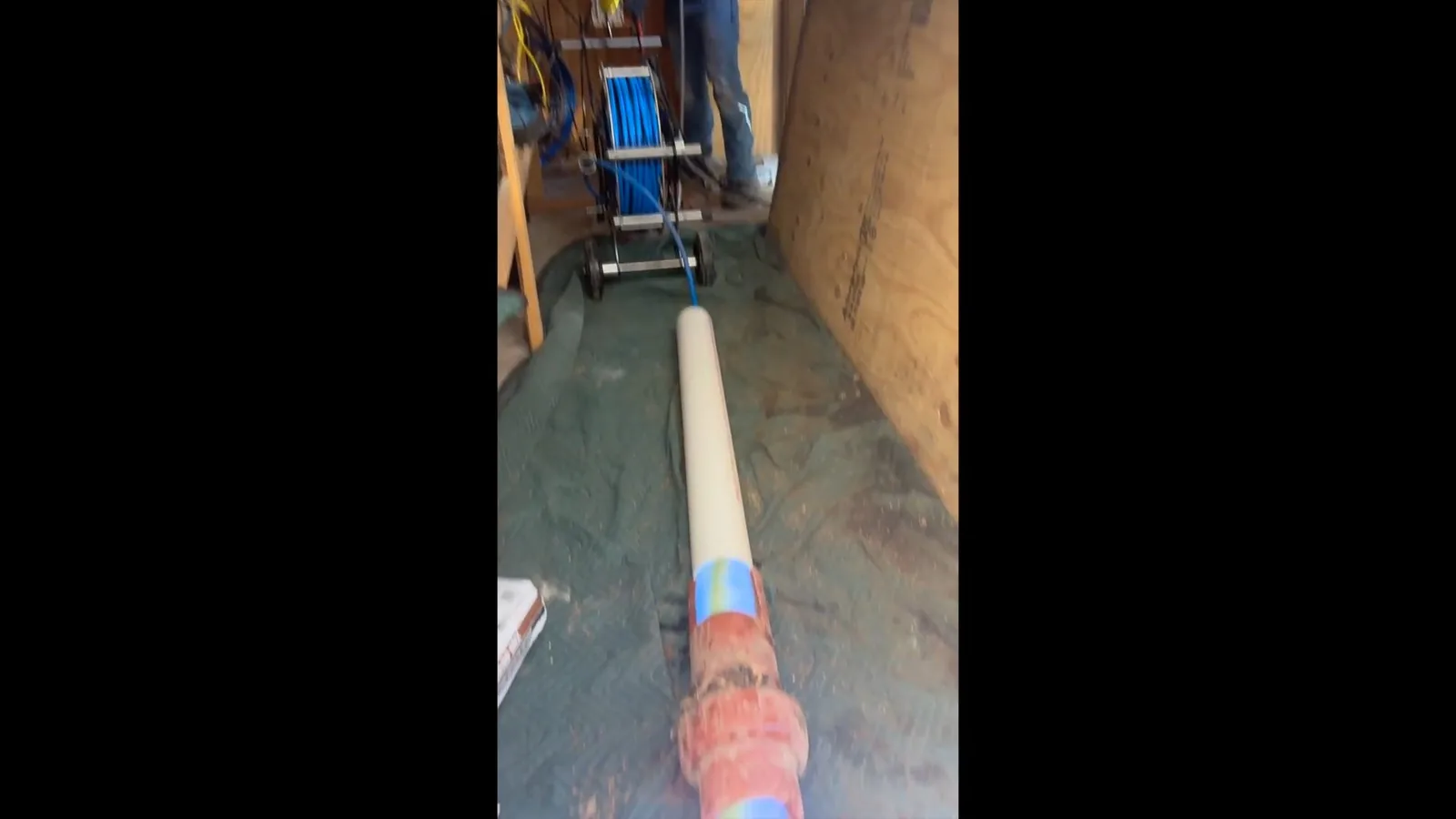 A new copper service line laid alongside an old lead line on a plumbing call in Johns Creek, GA